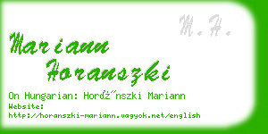 mariann horanszki business card